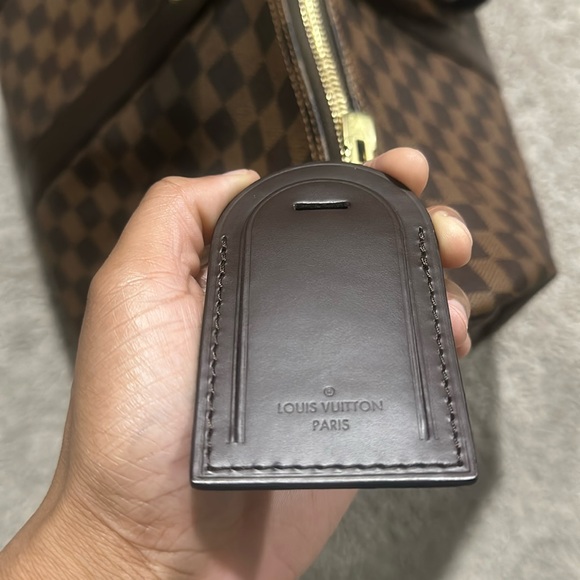 Louis Vuitton Handbags - AUTHENTIC LOUIS VUITTON SMALL DARK BROWN LEATHER BAG TAG